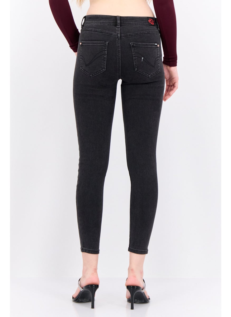 Women Regular Fit Solid Stretchable Jeans, Dark Blue