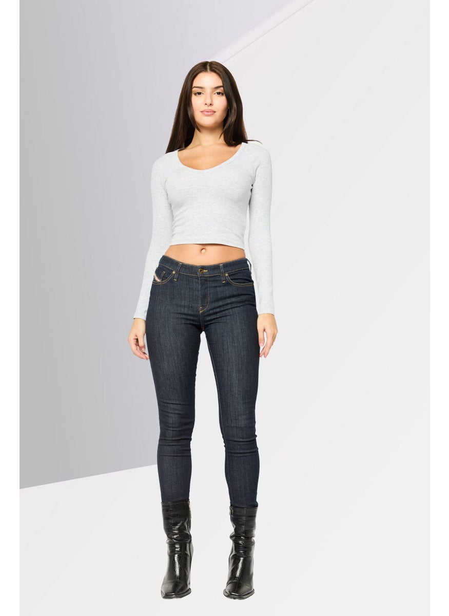 Women Super Skinny Fit Solid Stretchable Denim Jeans, Navy