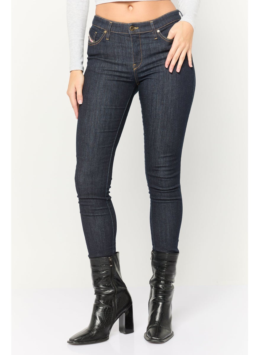 Women Super Skinny Fit Solid Stretchable Denim Jeans, Navy