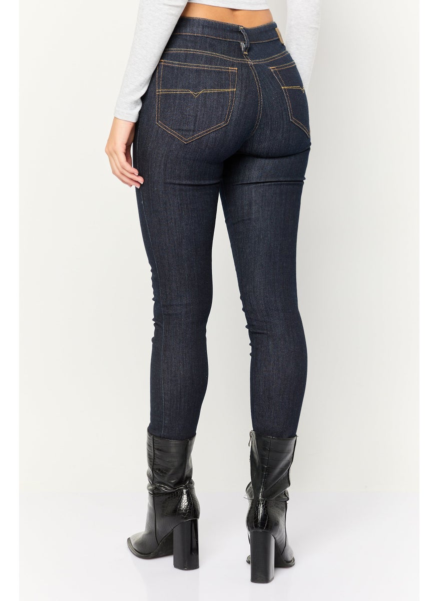Women Super Skinny Fit Solid Stretchable Denim Jeans, Navy