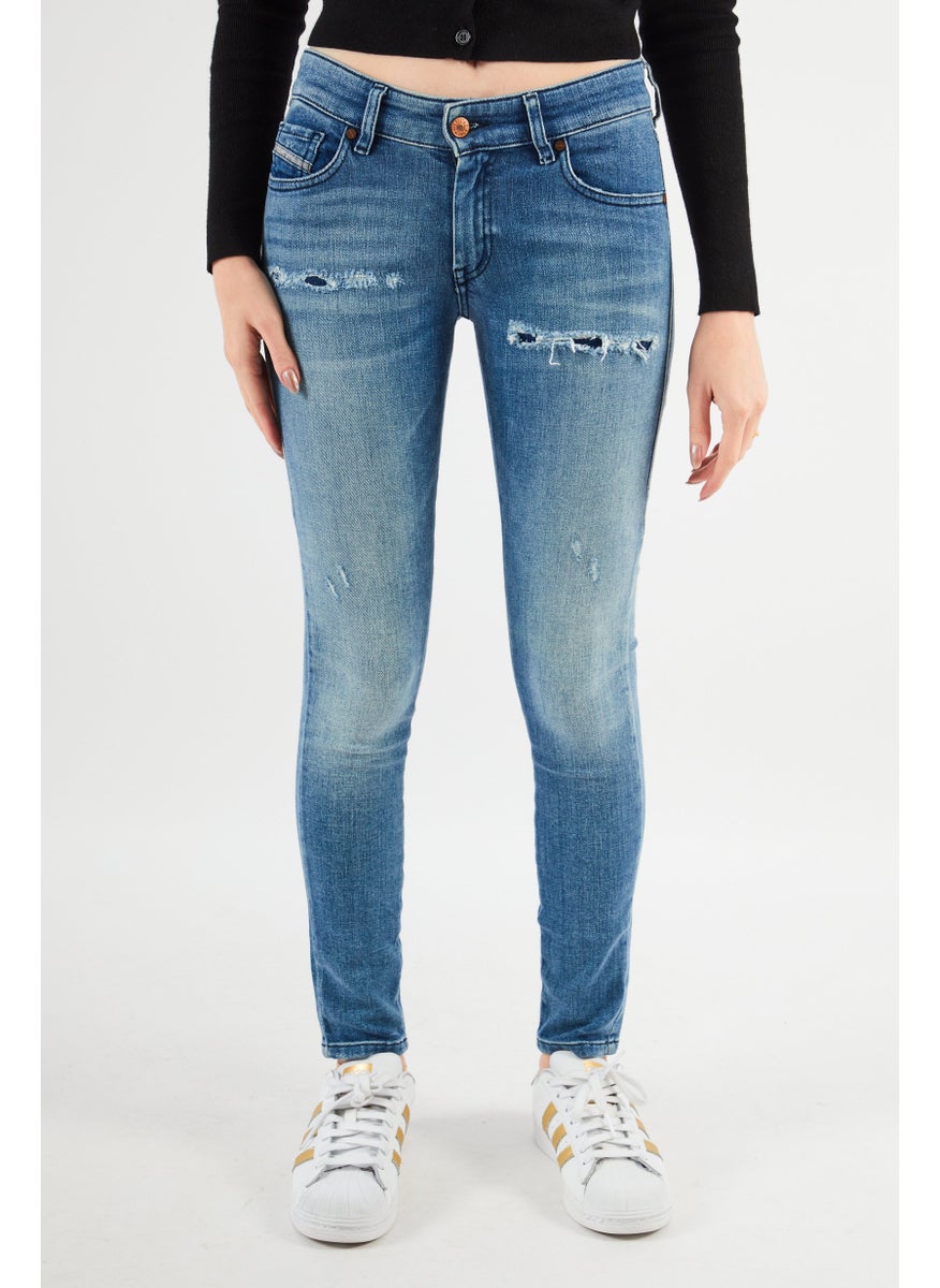 Women Super Slim Skinny Jeans, Blue