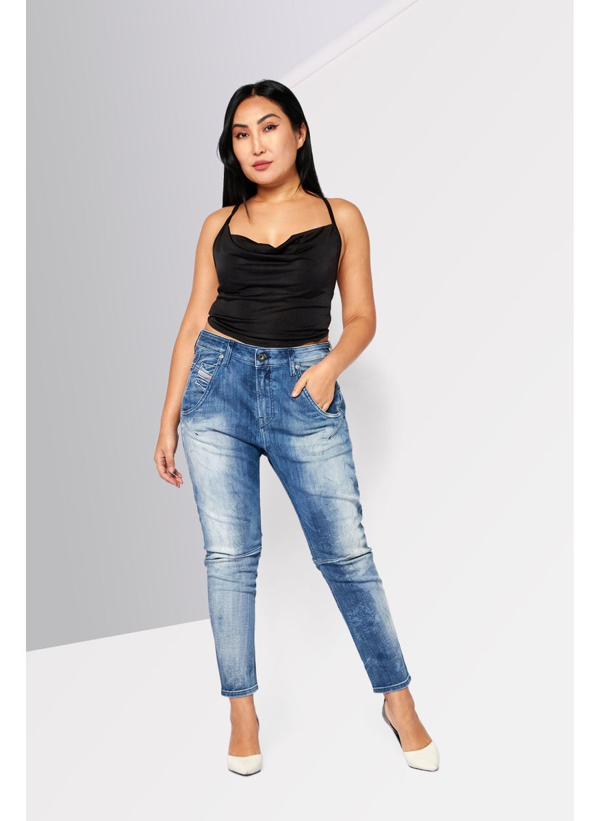 Women FAYZA-T Stretch Fit Washed Stretchable Jeans, Wash Blue