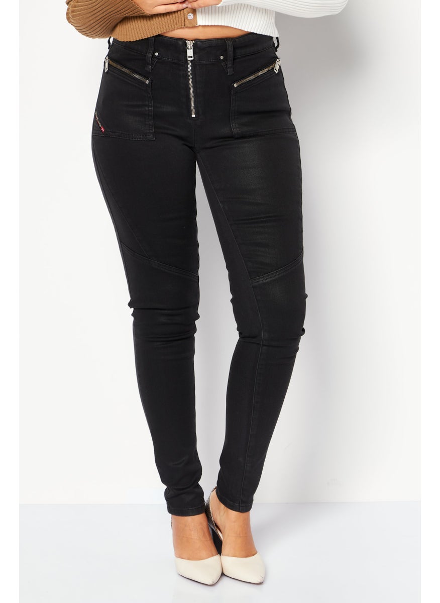 Women Super Skinny Fit Solid Stretchable Jeans, Black