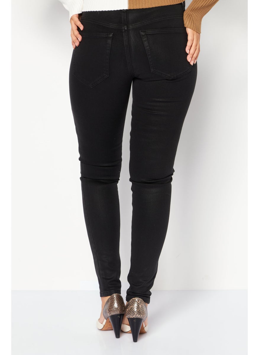 Women Super Skinny Fit Solid Stretchable Jeans, Black