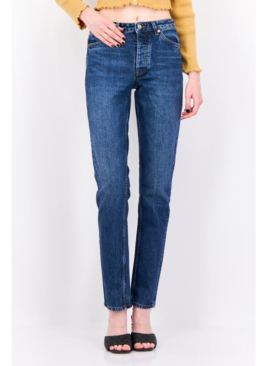 Women Regular Fit Washed Stretchable Jeans, Blue