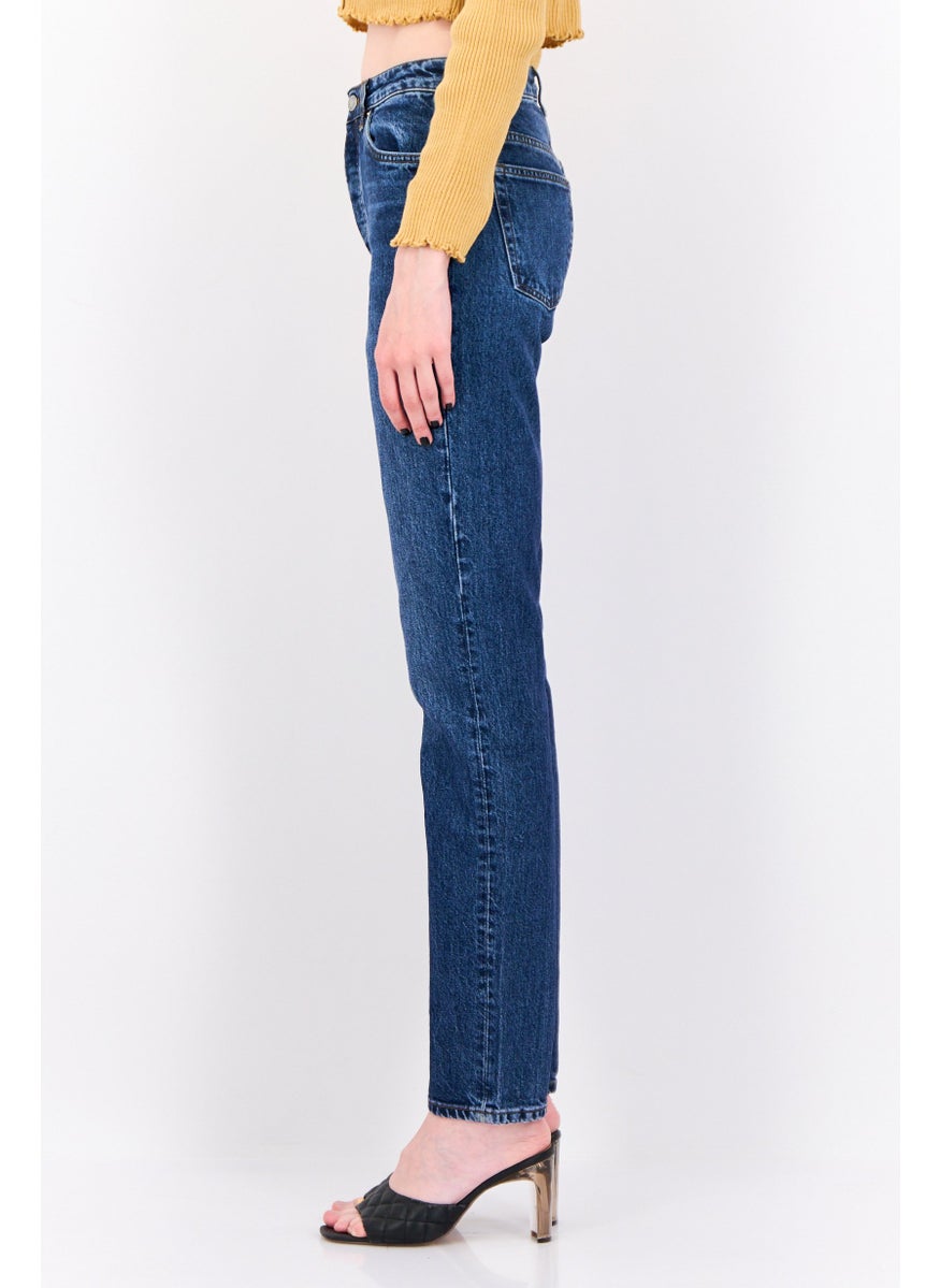 Women Regular Fit Washed Stretchable Jeans, Blue