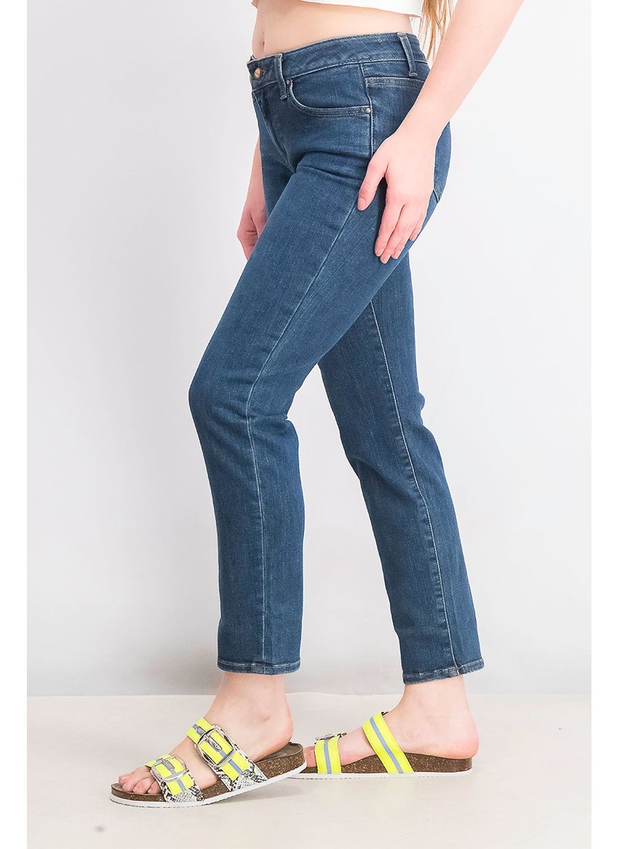 Women Slim Fit Plain Stretchable Denim, Blue