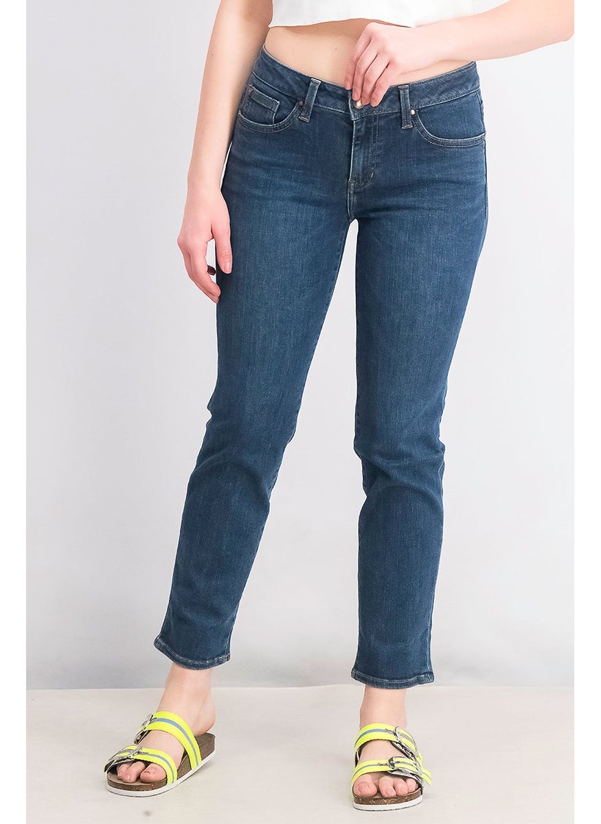 Women Slim Fit Plain Stretchable Denim, Blue