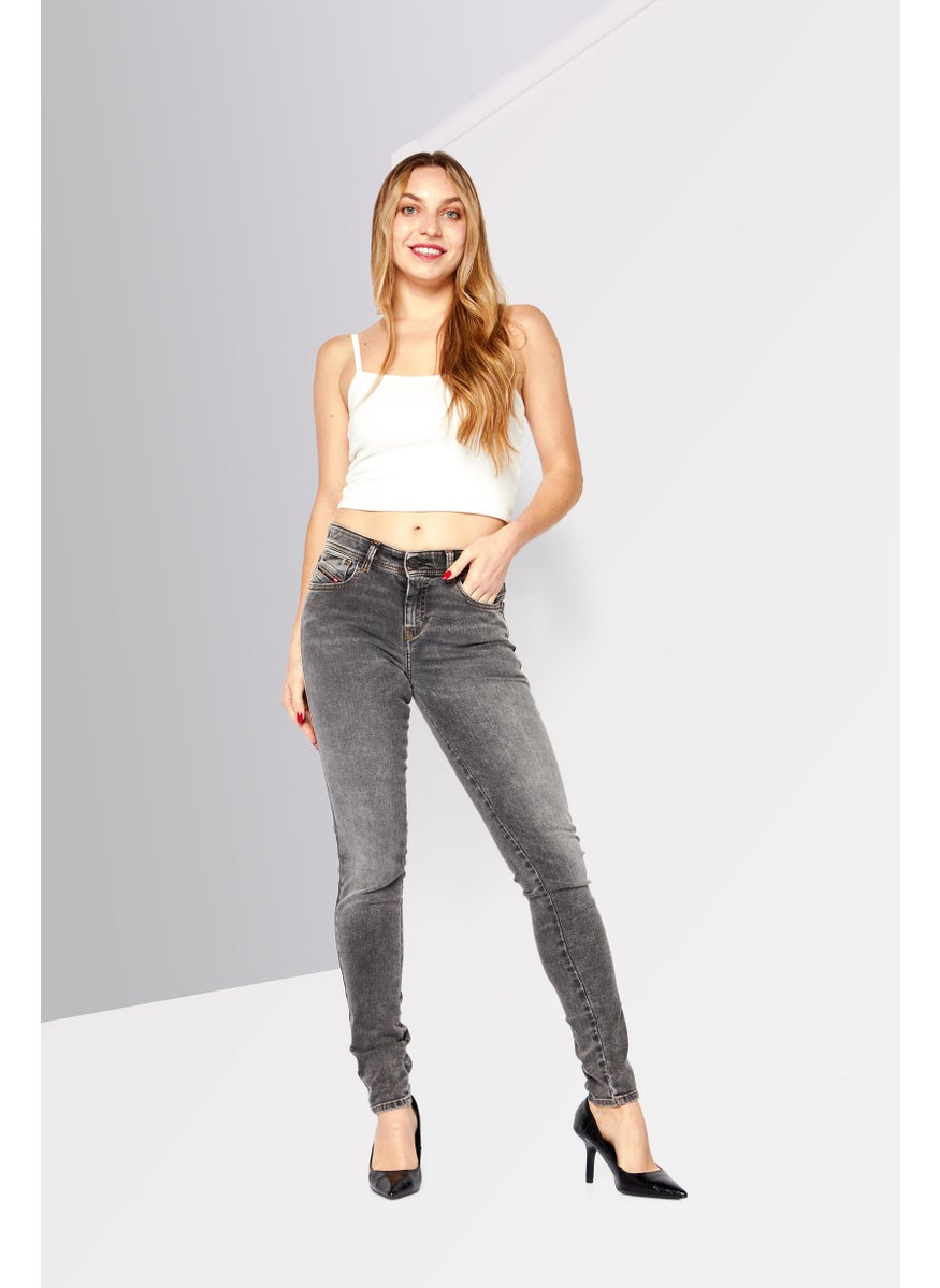 Women 2017 SLANDY Super Skinny Fit Washed Stretchable Jeans, Charcoal