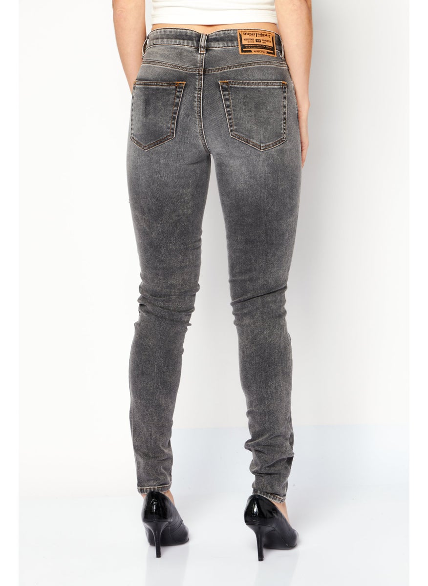 Women 2017 SLANDY Super Skinny Fit Washed Stretchable Jeans, Charcoal