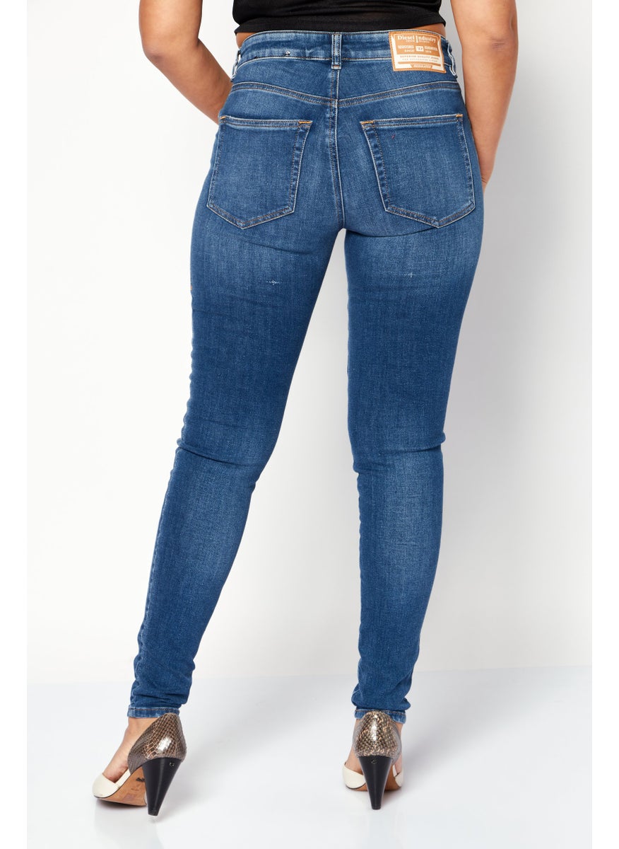 Women 2017 SLANDY Super Skinny Fit Wash Stretchable Denim, Blue