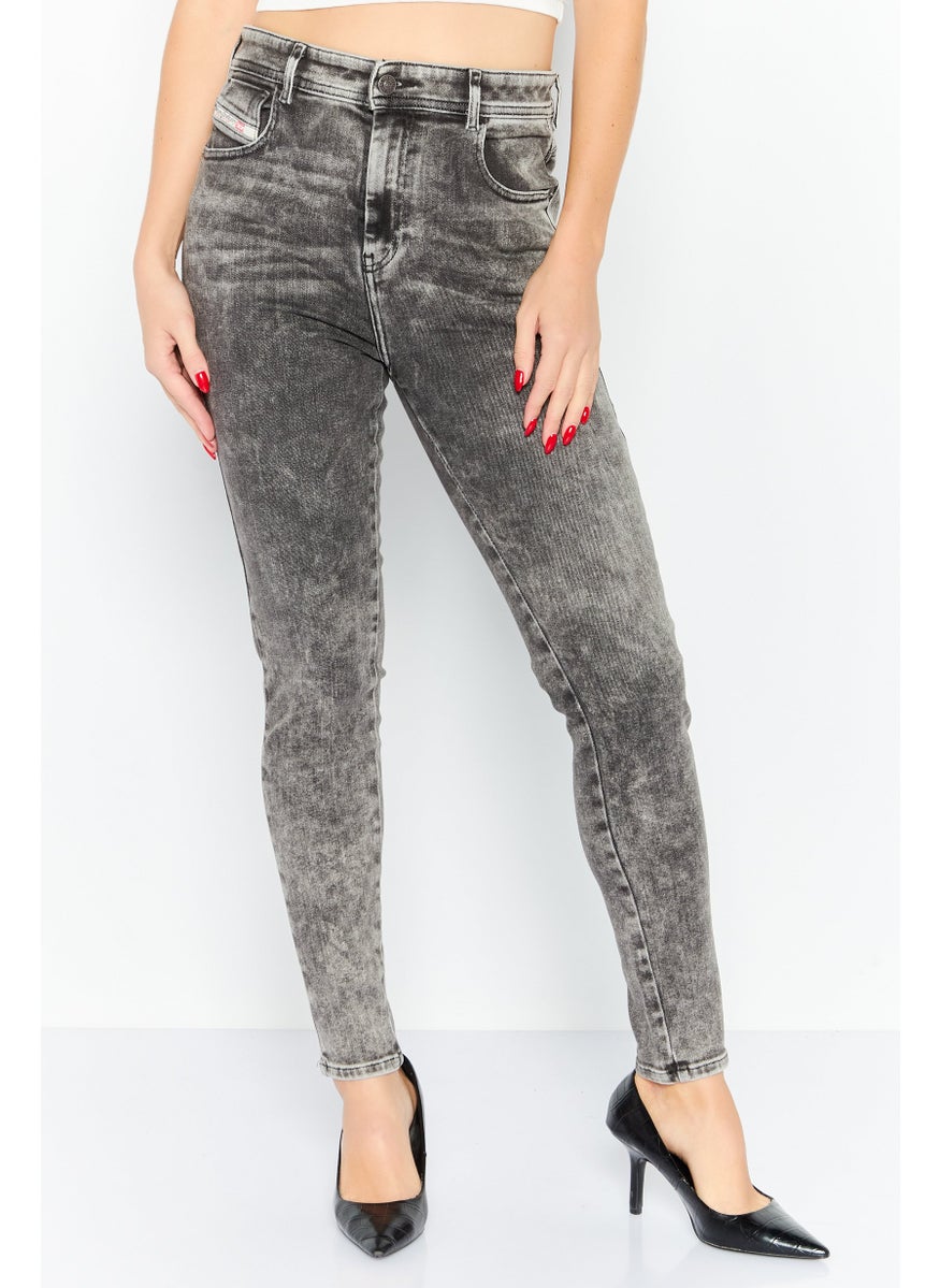 Women 1984 Slandy Skinny Fit High Waist Washed Stretchable Skinny Leg Denim, Black