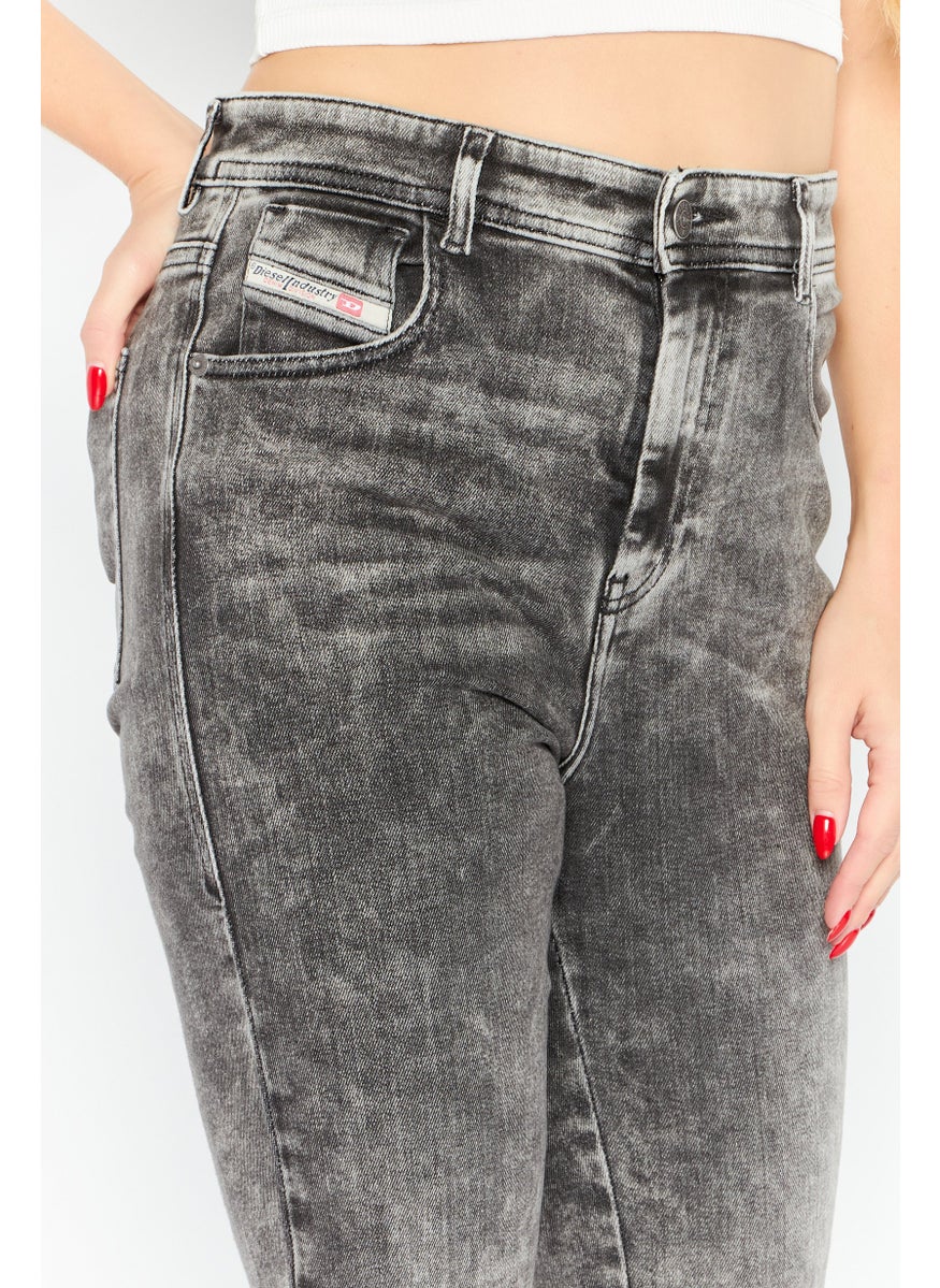 Women 1984 Slandy Skinny Fit High Waist Washed Stretchable Skinny Leg Denim, Black