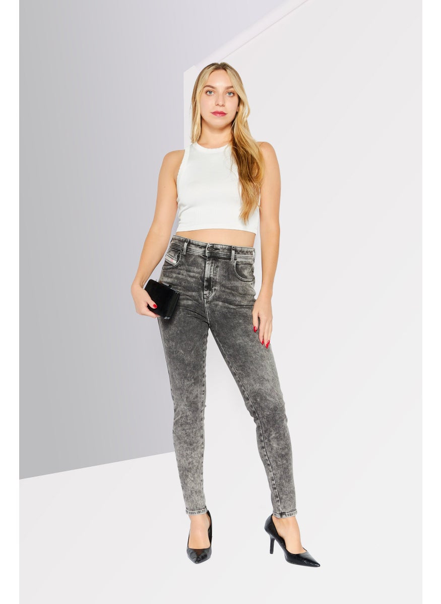 Women 1984 Slandy Skinny Fit High Waist Washed Stretchable Skinny Leg Denim, Black