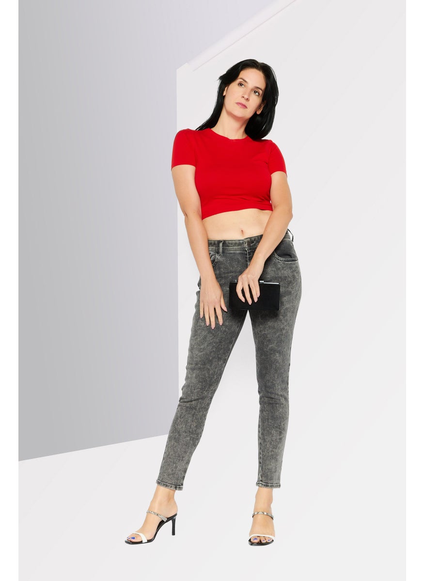 Women Skinny Fit Washed Stretchable Skinny Leg Denim, Black