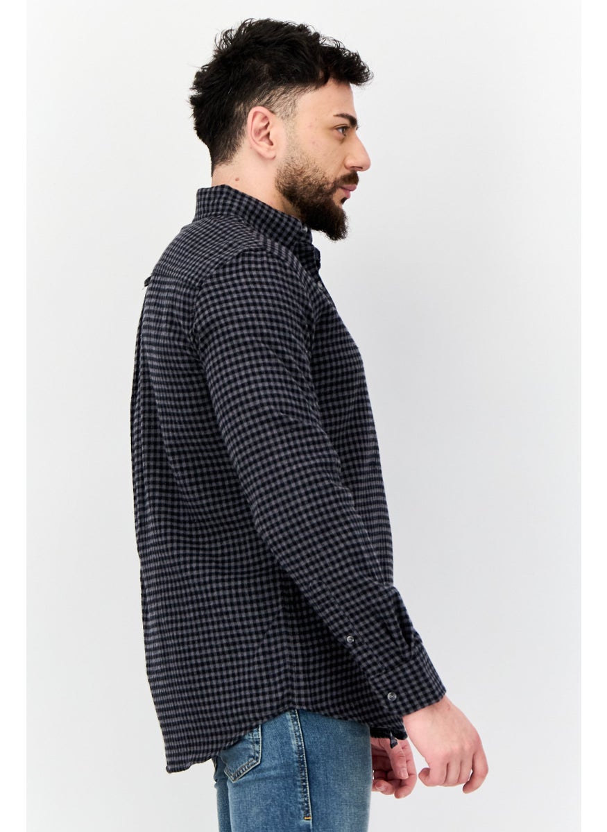 Men Regular Fit Plaid Long Sleeve Casual Shirts, Multicolor
