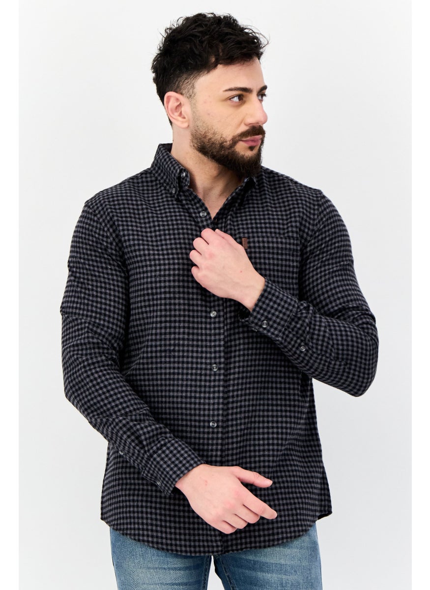 Men Regular Fit Plaid Long Sleeve Casual Shirts, Multicolor