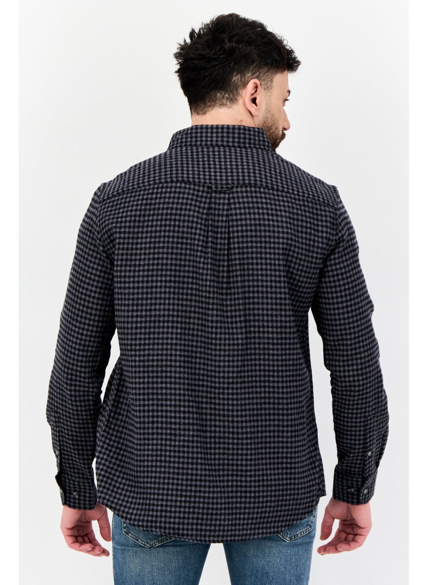 Men Regular Fit Plaid Long Sleeve Casual Shirts, Multicolor