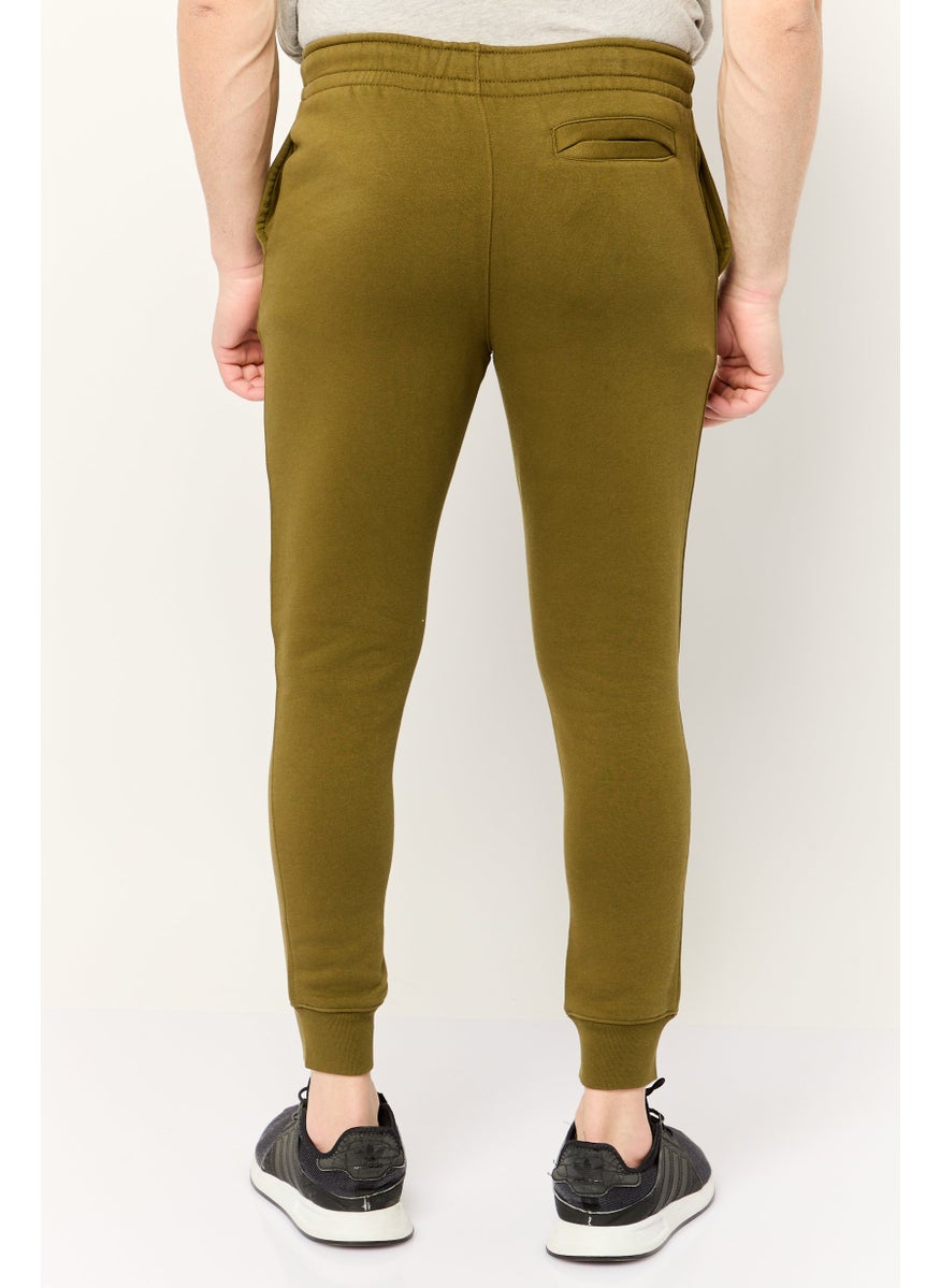 Men Regular Fit Brand Logo Jogger Pants, Green