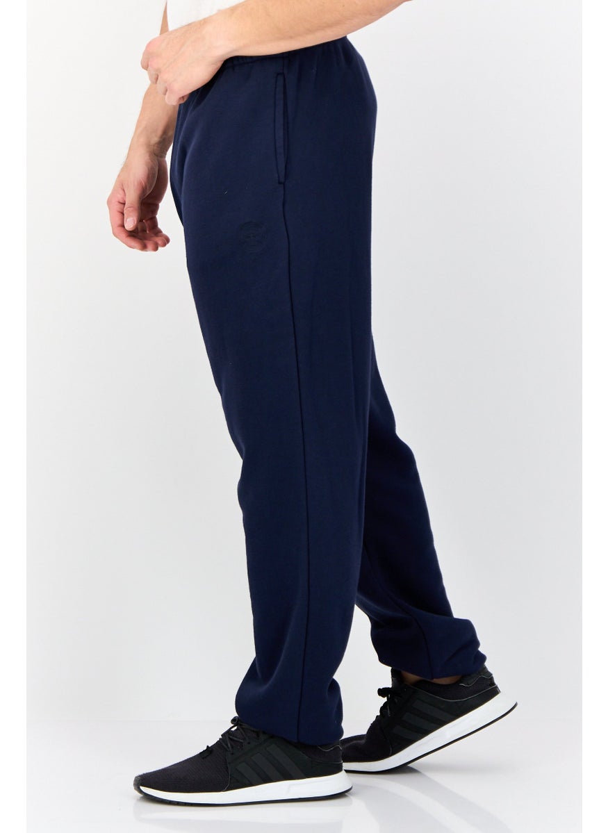 Men Regular Fit Embroidered Logo Sweatpants, Navy