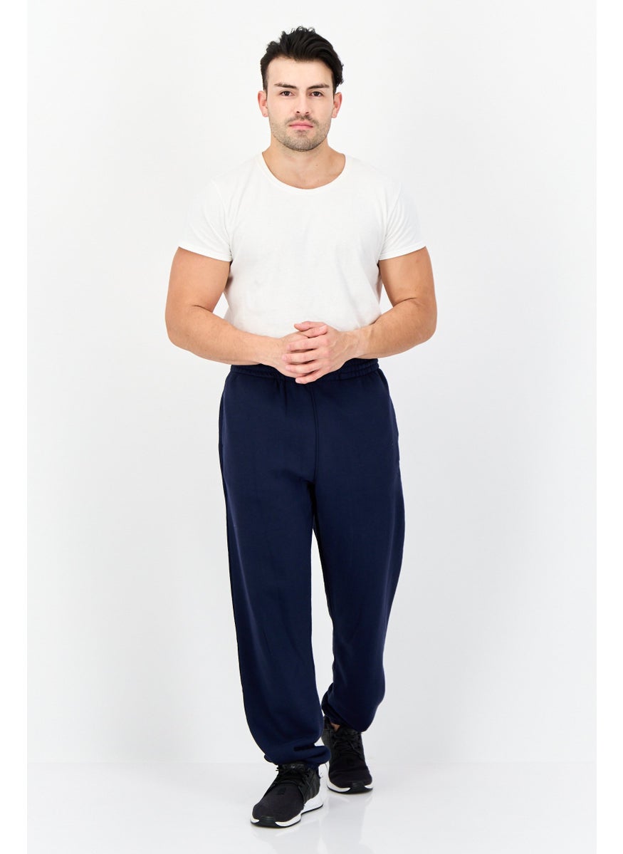 Men Regular Fit Embroidered Logo Sweatpants, Navy