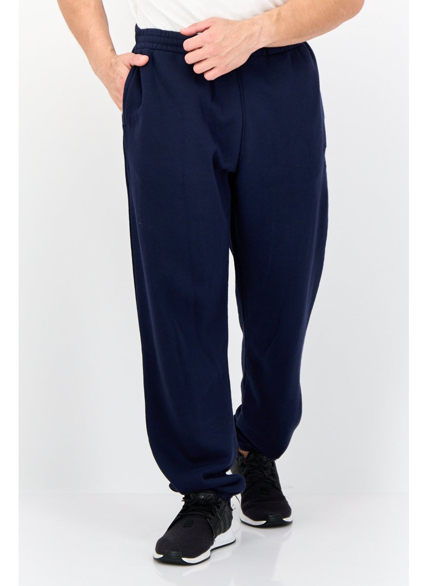 Men Regular Fit Embroidered Logo Sweatpants, Navy