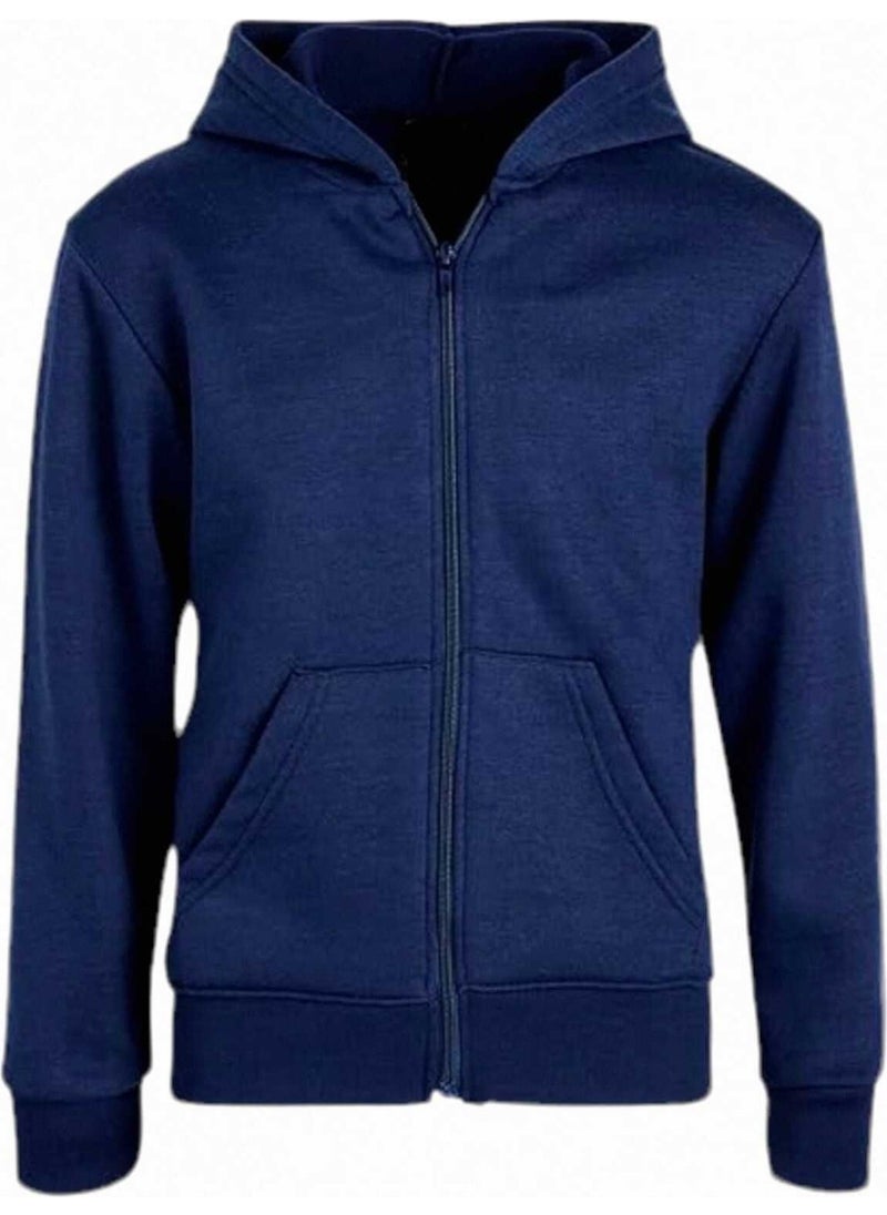Kids Cotton Hooded Zippered Sweatshirt 2 Piece Set