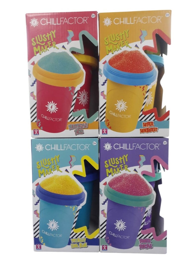 Chill Factor Slushy Maker, Assorted 1 Piece (Color May Vary)|Reusable Cup | Homemade Frozen Slushies | Portable Slushy Maker | Squeeze Cup | DIY Milkshake Maker | Fun Gift for Kids