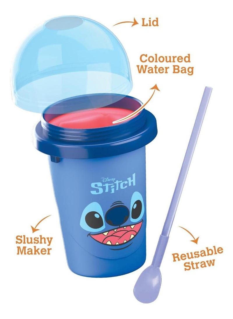 Chill Factor Disney Stitch Slushy Maker - Stitch | Reusable Cup | Homemade Frozen Slushies | Portable Slushy Maker | Squeeze Cup | DIY Milkshake Maker | Fun Gift for Kids
