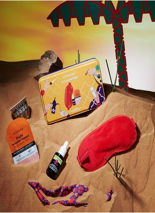 Sephora Collection It’s Glowtime! Radiant Glow Essentials Set – Hydrating, Illuminating Makeup & Skincare Must-Haves for a Dewy Look