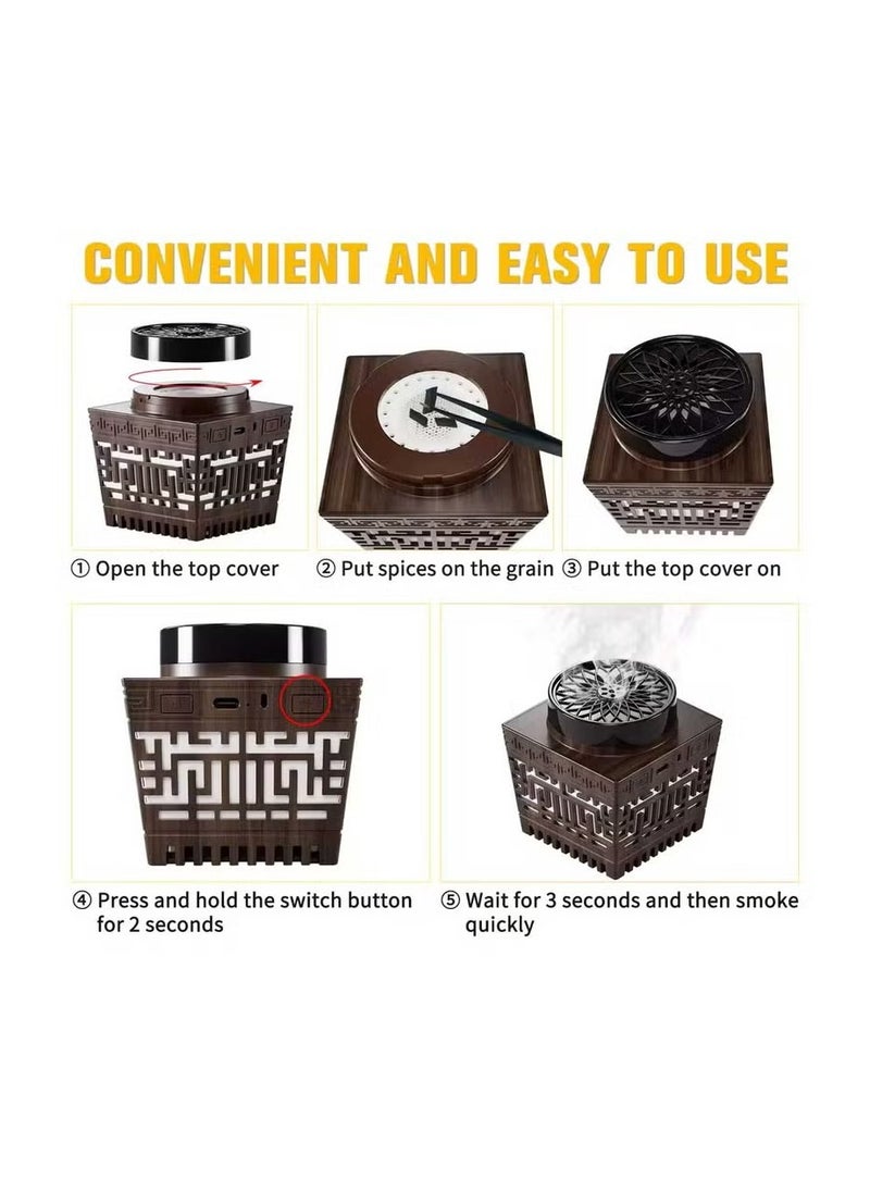 Bakhoor Arabic Electric Incense Oud Burner with Full Quran Muslim Speaker Remote and App Control