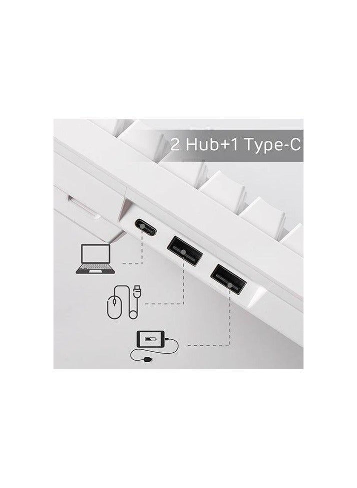 ROYAL KLUDGE RK84 TRI-MODE RGB 84 KEYS HOT SWAPPABLE MECHANICAL KEYBOARD WHITE (BROWN SWITCH)