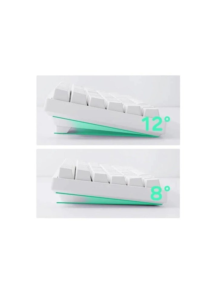 ROYAL KLUDGE RK84 TRI-MODE RGB 84 KEYS HOT SWAPPABLE MECHANICAL KEYBOARD WHITE (BROWN SWITCH)