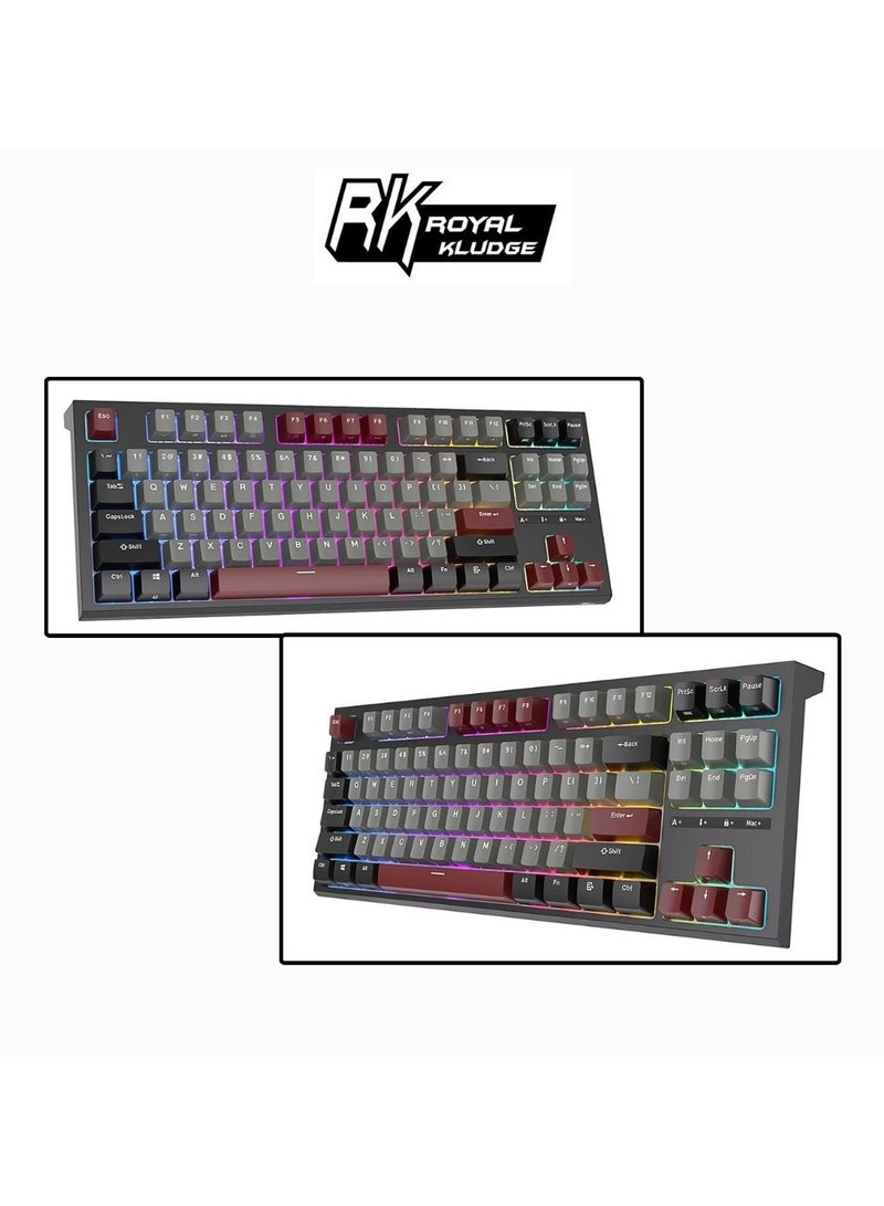 Royal Kludge RK-R87 Single-Mode RGB 87 Keys Hot Swappable Mechanical Keyboard Black (Blue Switch)