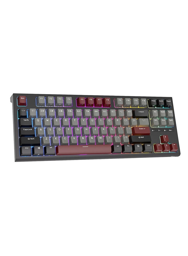 Royal Kludge RK-R87 Single-Mode RGB 87 Keys Hot Swappable Mechanical Keyboard Black (Blue Switch)