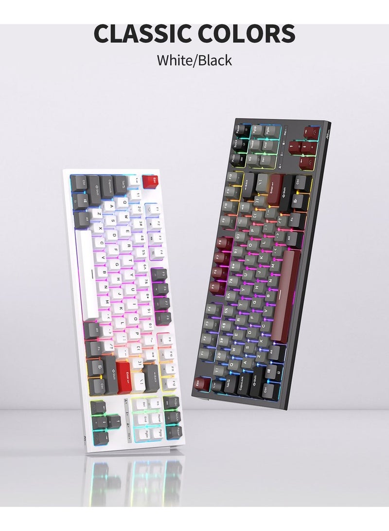 Royal Kludge RK-R87 Single-Mode RGB 87 Keys Hot Swappable Mechanical Keyboard Black (Blue Switch)