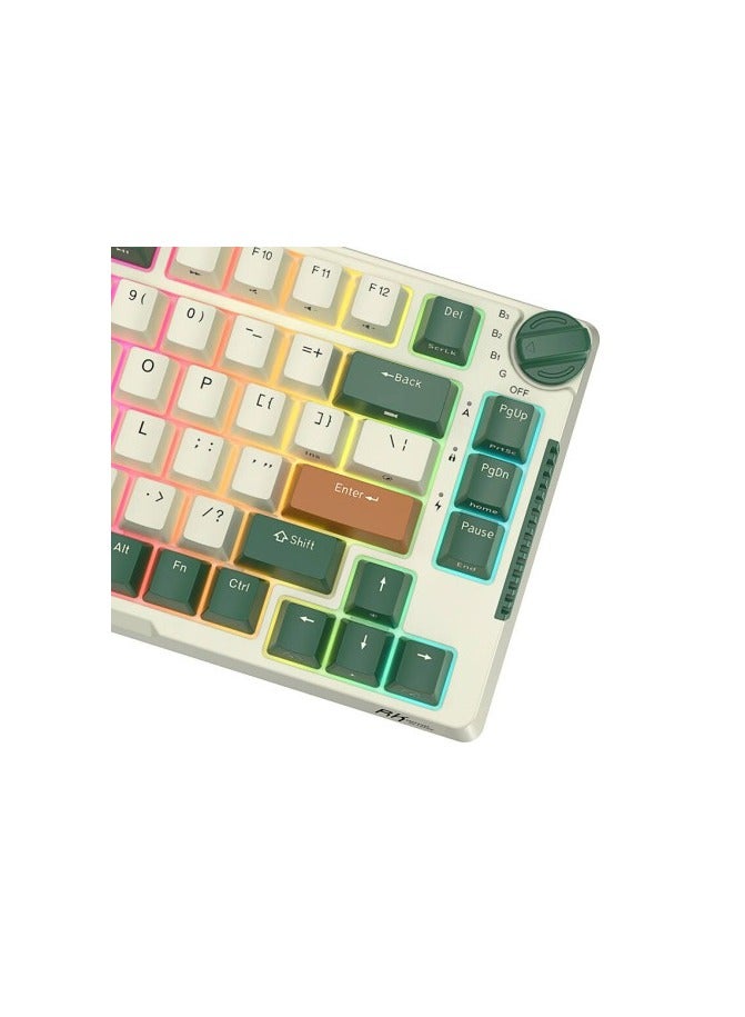 Royal Kludge RK-H81 Tri-Mode RGB 81 Keys Hot Swappable Mechanical Keyboard Time Machine (Sky Cyan Switch)