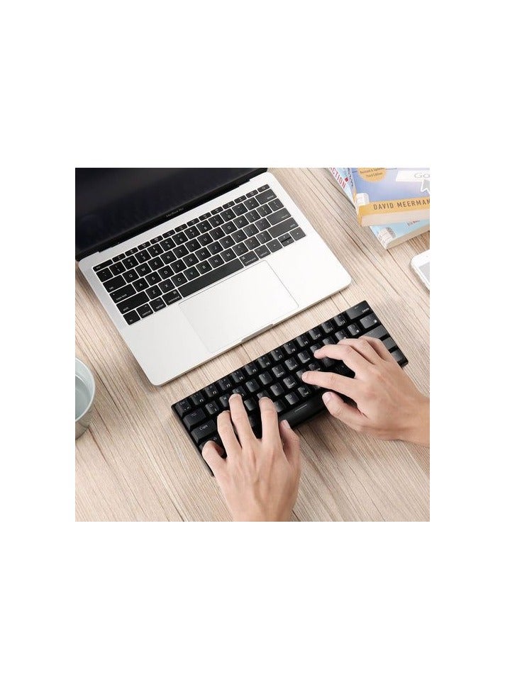 Royal Kludge Rk61 Tri-Mode RGB 61 Keys Hot Swappable Black Mechanical Keyboard - Blue Switch