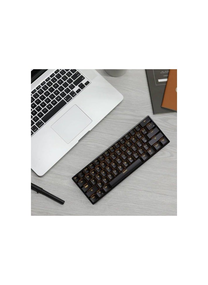 Royal Kludge Rk61 Tri-Mode RGB 61 Keys Hot Swappable Black Mechanical Keyboard - Blue Switch
