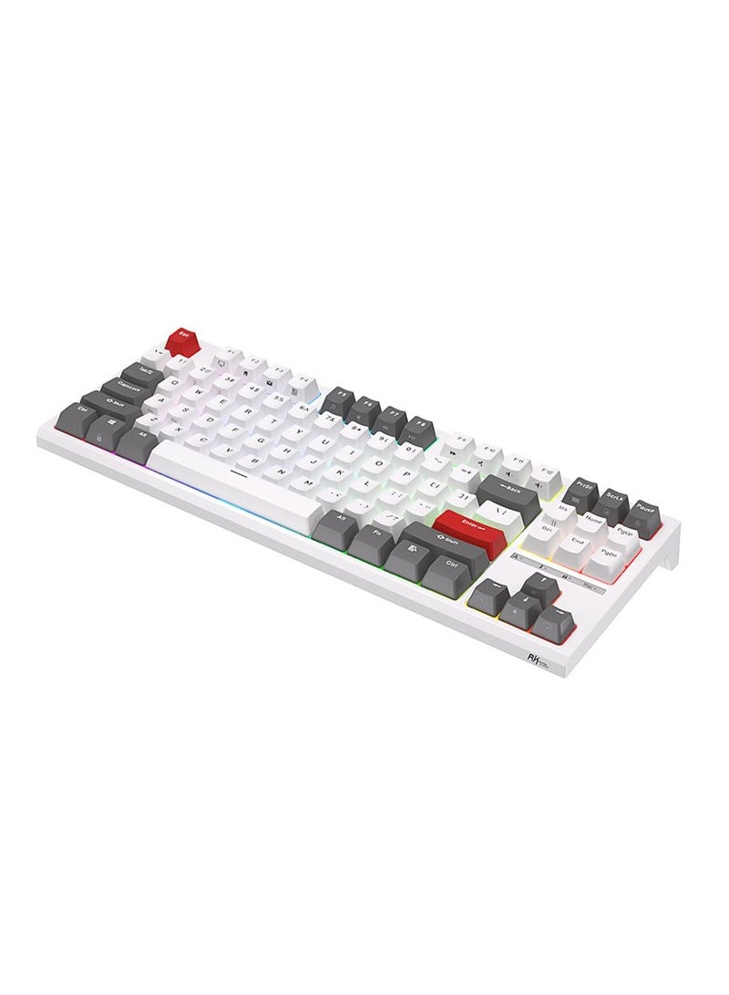 Royal Kludge RK R87 Wired TKL RGB Hot-Swappable Gaming Keyboard White - Brown Switch