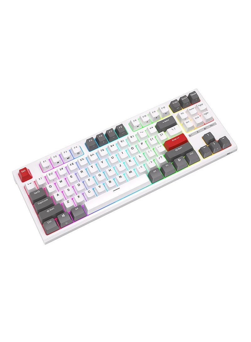 Royal Kludge RK R87 Wired TKL RGB Hot-Swappable Gaming Keyboard White - Brown Switch