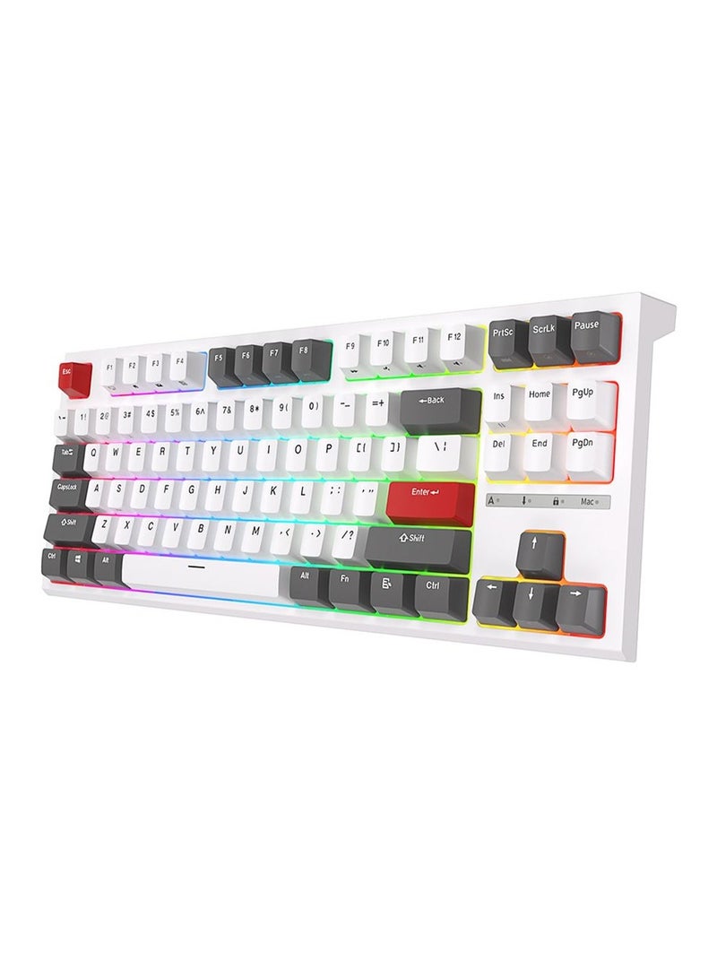 Royal Kludge RK R87 Wired TKL RGB Hot-Swappable Gaming Keyboard White - Brown Switch