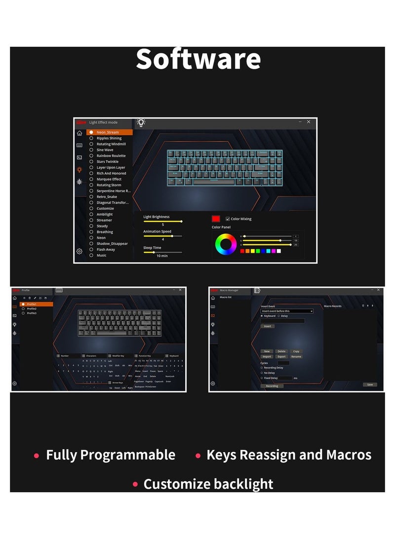 Royal Kludge RK R87 Wired TKL RGB Hot-Swappable Gaming Keyboard White - Brown Switch