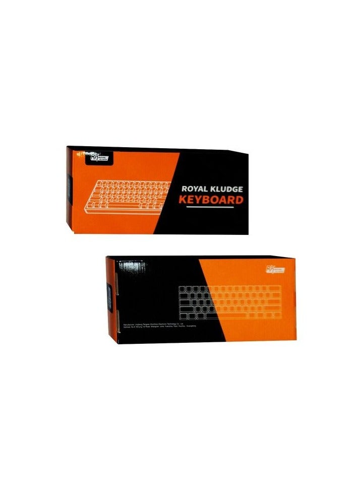 Royal Kludge Rk61 Tri-Mode RGB 61 Keys Hot Swappable White Mechanical Keyboard (Blue Switch)
