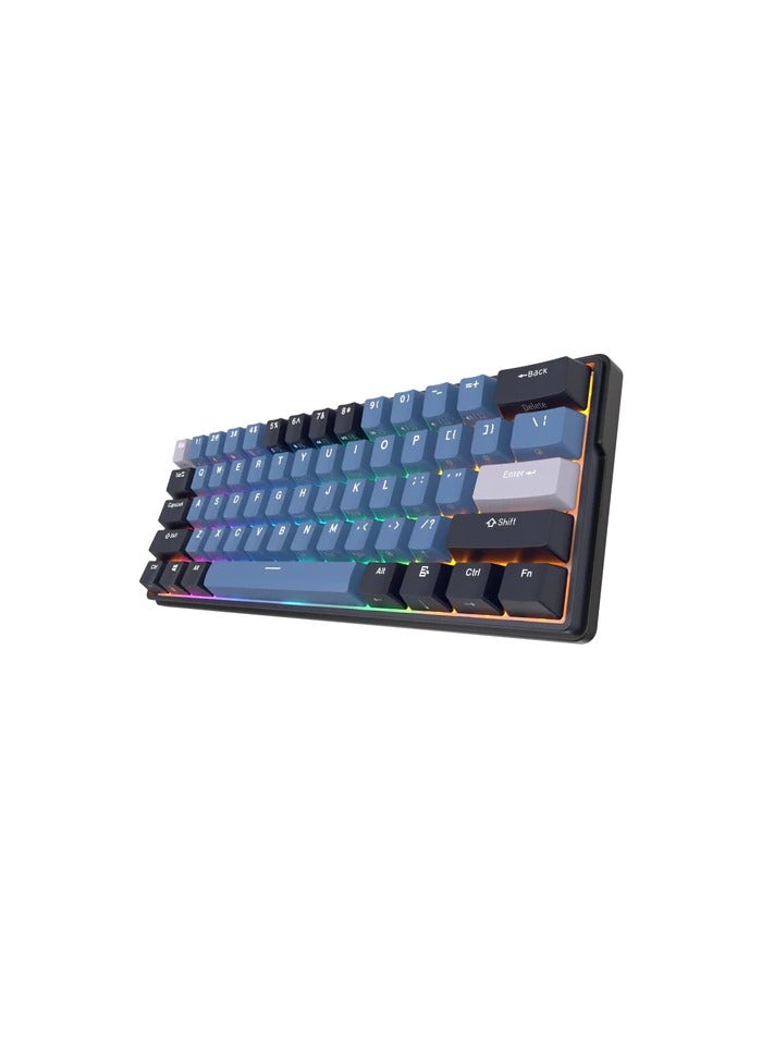 Royal Kludge RK61PLUS Tri-Mode RGB 61 Keys Hot Swappable Mechanical Keyboard Black (Brown Switch)