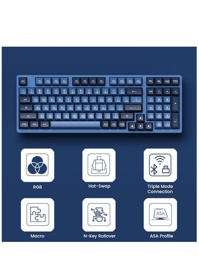 AKKO 3098B Ocean Star Multi-Mode RGB Keyboard - Cream Yellow Pro