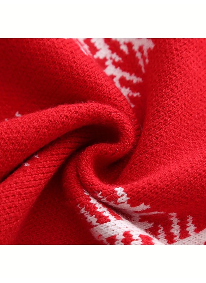 Red Flakes Reindeer Warmer, Cardigan & Christmas Sweater for Kids