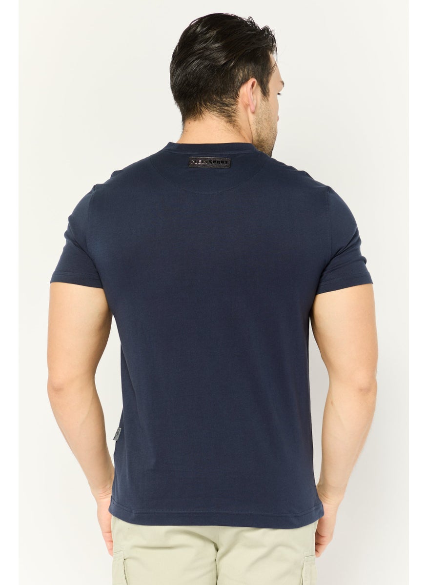 Men Sportswear Fit Short Sleeve Outdoor T-Shirt, Navy