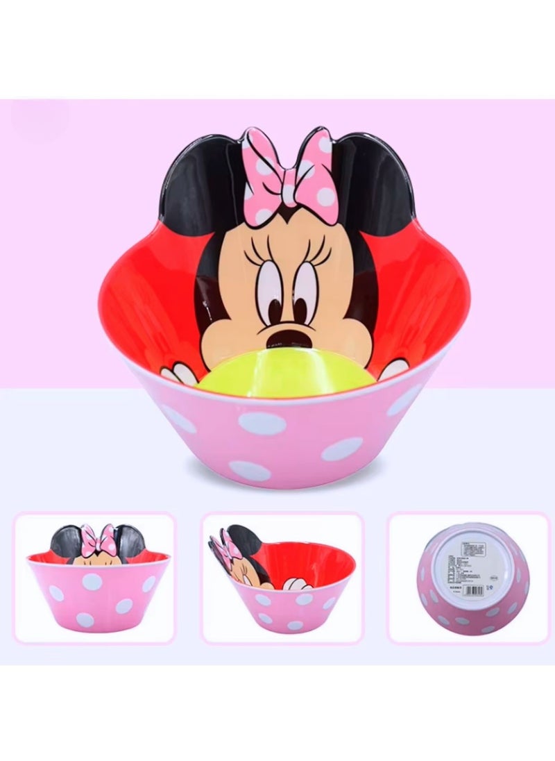 Minnie Mouse Shaped Kids Bowl – Colorful Cartoon Design, BPA-Free Plastic, Fun Mealtime Essential for Kids & Toddler 650ml