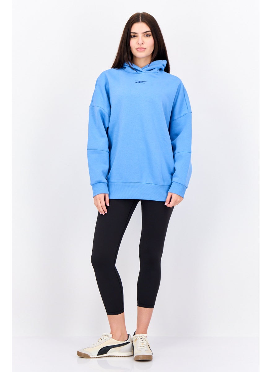 Women Sportswear Fit Long Sleeve Outdoor Sweatshirt, Light Blue